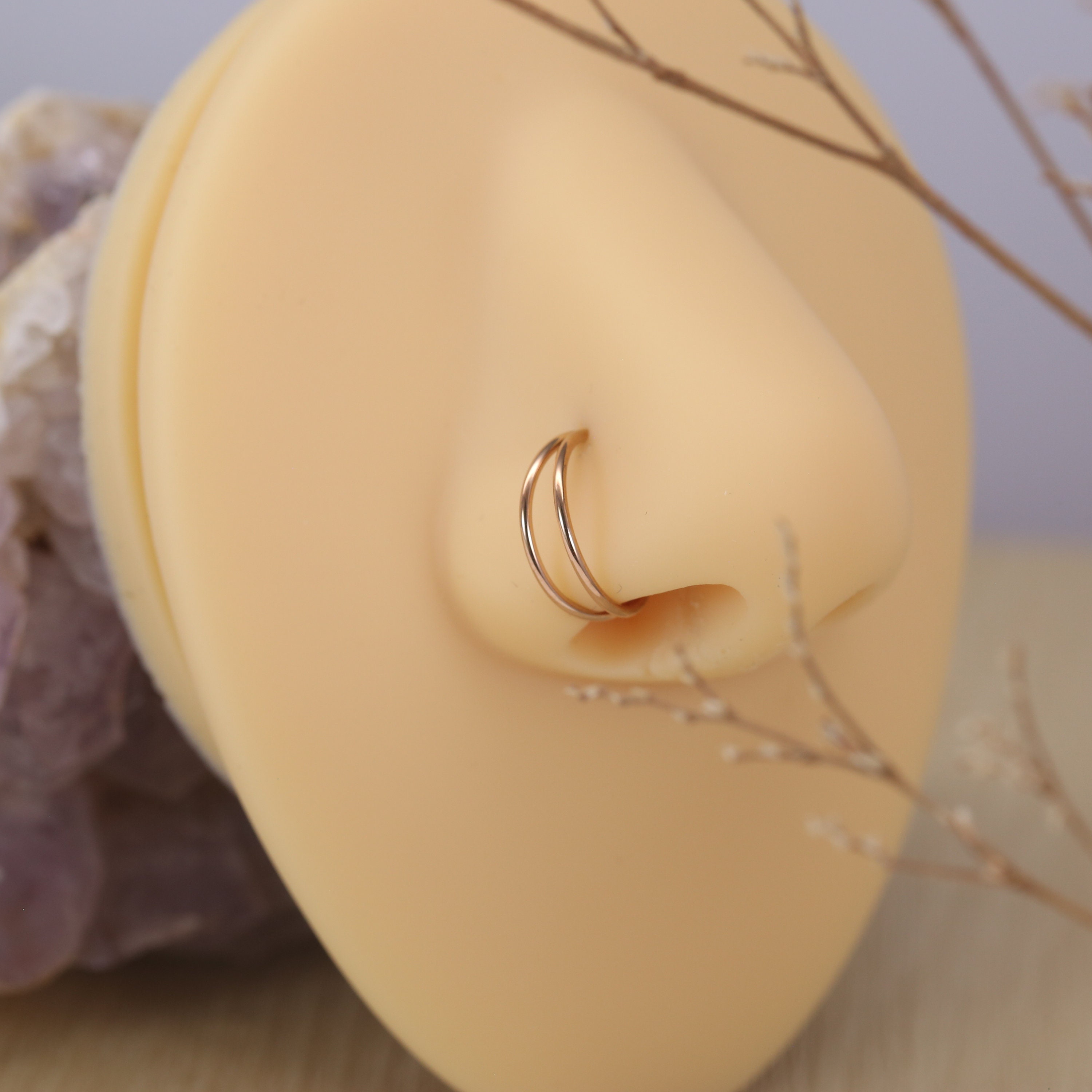 Dubbele neusringen, 5 stuks, conch-banden, dubbele septum-sieraden Dubbele neusringen, 5 stuks, conch-banden, dubbele septum-sieraden
