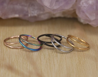 Helix Piercing Jewelry Nose Ring Double Open Stack Ring Cartilage Earring Daith Conch Tragus Rook Piercing 316L Surgical Steel Gold Hoop