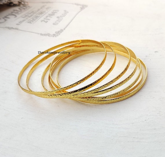 Set of 7 Bangles, Gold Tone Bracelets, Stacking Bangles, Semanario,  Stacking Bracelets, Brass Bangles, 7 Day Bangles, Mexican Jewellery - Etsy