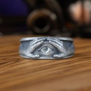 Eye Of Providence Silver Ring, Masonic Symbol Eye Of Providence Band Ring, Mothers Day Gift, Sterling Silver Masonic Ring, Anniversary Gifts