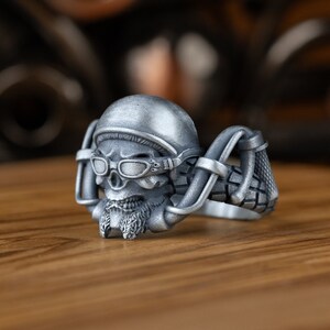 Anello Teschio Acciaio Inox Anello Teschio Grande Uomo In Acciaio - Foto 8