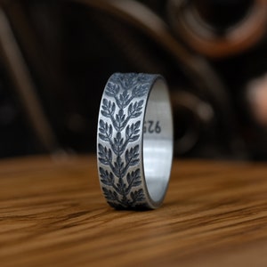 Vintage Style Engagement Ring For Men, Unique Men&#39;s Wedding Rings in Sterling Silver, Antique Style Wedding Band, Streetwear Ring For Dad