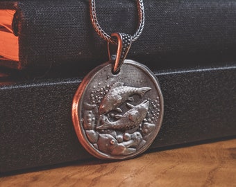 Vissen sterrenbeeld zilveren ketting, geoxideerde horoscoop muntketting voor heren, astrologieketting voor beste vriend, vader verjaardagscadeau hanger