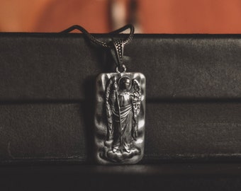 Heilige Gabriël de aartsengel zilveren ketting voor mannen, religieuze ketting in sterlingzilver, geloofshanger voor haar, spirituele engelenketting