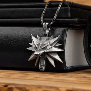 Viking Wild Wolf Silver Men Necklace, Celtic Fenrir Wolf Myth Jewelry Men Pendant, Scandinavian Jewelry, Gift For Husband, Birthday Gift
