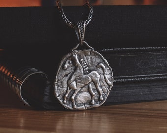 Tetradrachm Ancient Greek Coin Sterling Silver Neckalce, Ancient Rome Coin Necklace For Men, Roman Necklace For Her, Antique Pendant For Dad