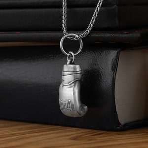 Unique Silver Boxing Men Gloves, Silver Punch Boxing Glove, Handmade Silver Boxing Jewelry, Sports Lover Necklace, Box Spors Gifts Jewelry