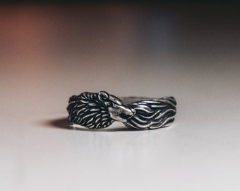 Wolf Unique Design Silver Men Band Ring, Wolf Silver Jewelry, Wolf Handmade Sterling Silver Band, Animal Ring, Minimalist Ring, Gift For Men