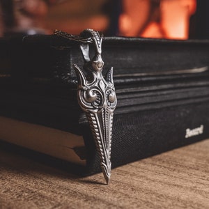 Gungnir Norse Mythology Necklace For Men, Spear Of Odin Unusual Necklace in Silver, Nordic Necklace For Boyfriend, Male Scandinavian Pendant