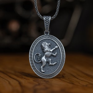 Personalized Lion Silver Necklace For Women or Men, Pendant Gift For Men Sterling Silver, Zodiac Men Jewelry, Christmas Gift For Him Unisex