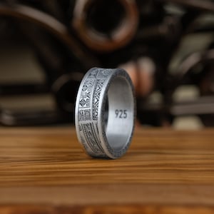 Maori Art Mens Ring in 925 Sterling Silver, New Zealand Native Ring For Best Friend, Hawaiian Ring For Men, Indigenous Jewelry, Ancient Ring