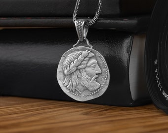 King Philip of Macedon Coin Silver Necklace, Ancient Greek Coin Necklace For Men, Tetradrachm Necklace For Her, Everyday Gift Necklace