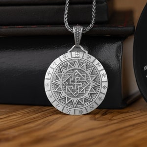 Valkyrie Man Necklace with Slavic Symbols in Mythology, Slavic Pagan Necklace in Sterling Silver, Warrior Necklace for Mans, Nordic Necklace