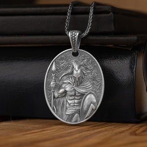 Sterling Silver Spartan Men Necklace, Warrior Mens Necklace, Spartan Shield Necklace, Leonidas Necklace, Strong Silver Pendant, Silver Gifts