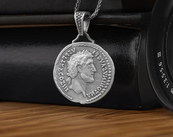 Antoninus Pius Ancient Roman Sterling Silver Coin Necklace, Ancient Rome Necklace For Men, Graduation Necklace For Her, Antique Coin Pendant