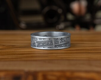 Maori Art Mens Ring in 925 Sterling Silver, New Zealand Native