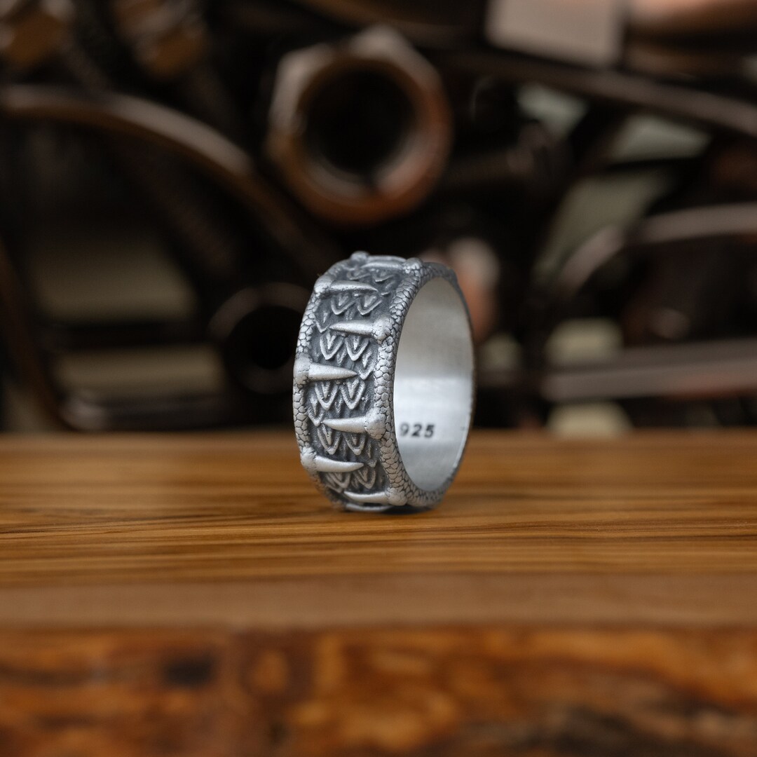 Ouroboros Dragon Handmade Sterling Silver Men Ring, Ouroboros Serpent Mythology Ring, Dragon Silver Men Jewelry, Silver Unique Ring For Men