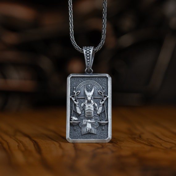 とーとつにエジプト神2] Anubis ネックレス シルバー(ステッカー付き)