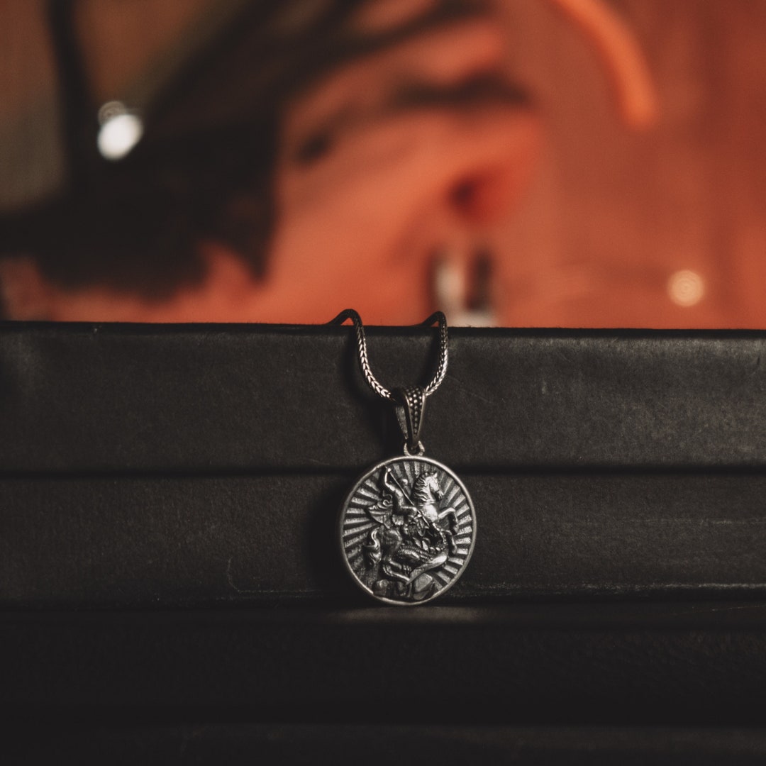 St. Michael The Archangel Medal Pendant Necklace For Men - Catholic Stainless Steel