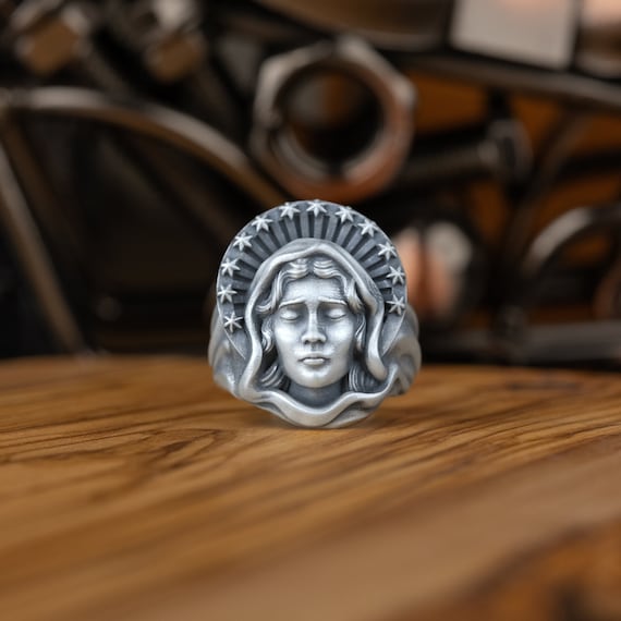 Bague pour homme en argent Vierge Marie Immaculée Conception