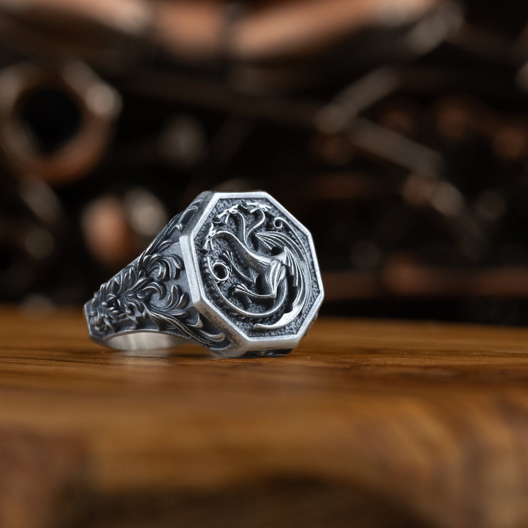 Men Ring With Daenerys Targaryen Dragon for Mythologic Gift
