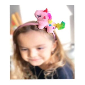 Unicorn Plush Kids Crown, Unicorn Tiara for Girl, Special Design Birthday Crown, Unicorn Themed Birthday Party Crown, Unicorn Party Favor