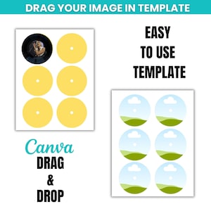 7-inch Vinyl Record Label Template: Custom Canva Frame (Digital Download)