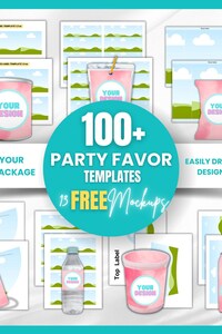 50000+ Party Favor Templates Bundle, Editable Party Labels, Chip Bag Template, Water Bottle Labels, Birthday Party, SVG Bundle for Cricut,