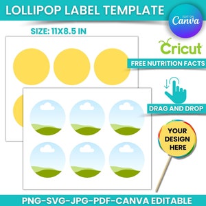 Editable lollipop label template, lollipop label template SVG, Printable lollipop label, lollipop label templates, lollipop candy stickers