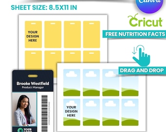 Customizable ID Badge Template: Canva Editable, Printable (Digital Download)