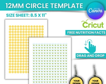 12 mm Kreis Template Bundle: Canva & Cricut Kompatibel (Digitaler Download)