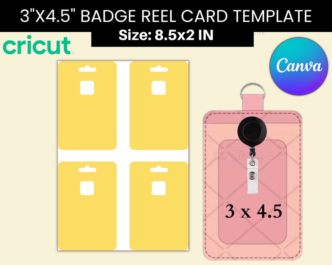 Badge Reel Display Template Card Badge Reel Template Alligator Clip and Belt Clip Cards Print