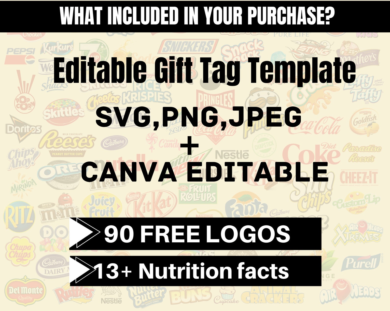 Gift Tag Template SVG Hang Tag Template SVG Canva Editable Etsy