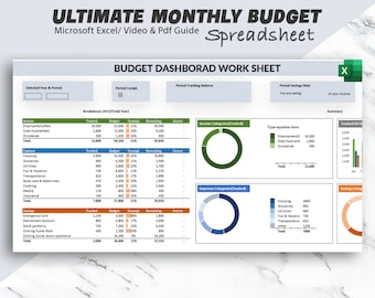 Excel Monthly Budget Template Google Sheets Budget Planner Template Finance Tracker Budget Spreadsheet Financial Planner Expense Tracker