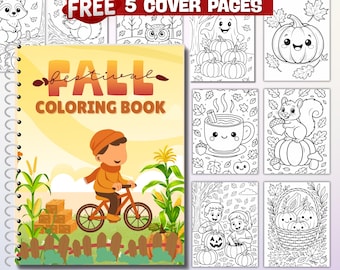 60 Fall Coloring Pages for Kids, Cozy Fall Coloring Book, Fall Activities, Autumn Coloring Pages, Coloring Sheets, Kids Coloring Pages