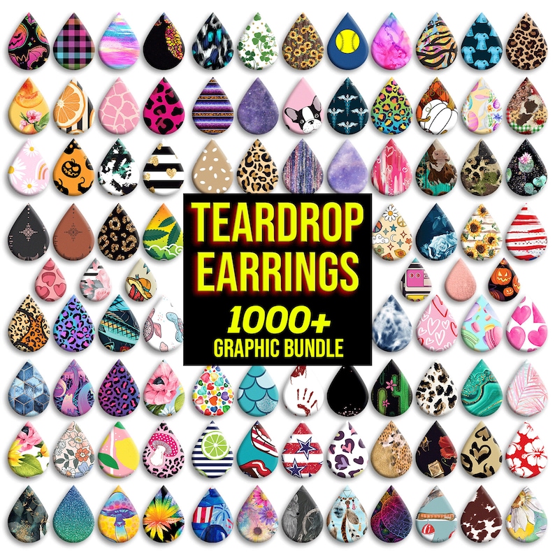 Teardrop Earring Sublimation CANVA Template, Sublimation Earring Template Svg, Earring Template For Sublimation image 1