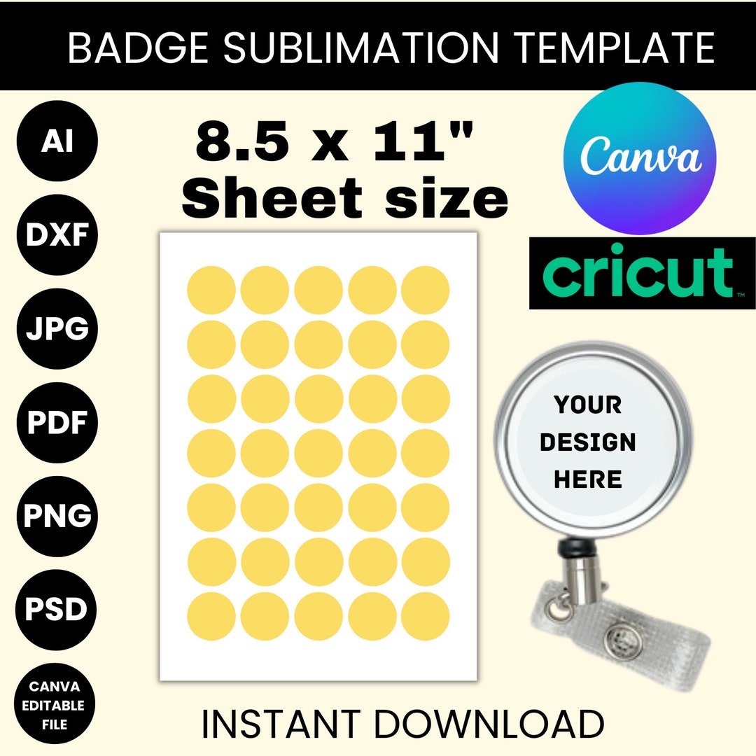 Badge Reel Sublimation, Badge Reel Display Card, Badge Reel Card Template, SVG, Canva, DXF, Png