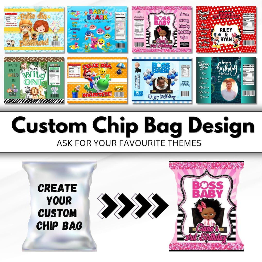 Custom Chip Bag Template Custom Order Chip Bags Customize Chip Bags