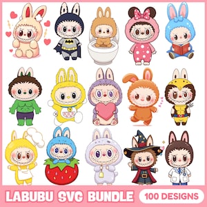 100+ Labubu Design PNG Bundle Vol 1 | Kawaii Cute Digital Stickers | cute labubu png | labubu figure Art | labubu download | Labubu PNG Clipart