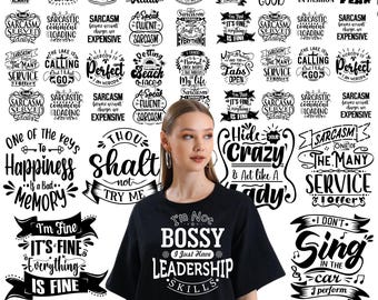 Sarcastic Quotes PNG Bundle: Funny Adult Humor Designs