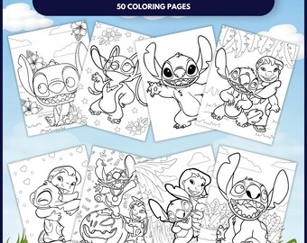 【WONDER WONDER】Tingle Unique Coloring Stitch L Training SK Lilo & Stitch Coloting Pages, STITCH and LILO Adventures