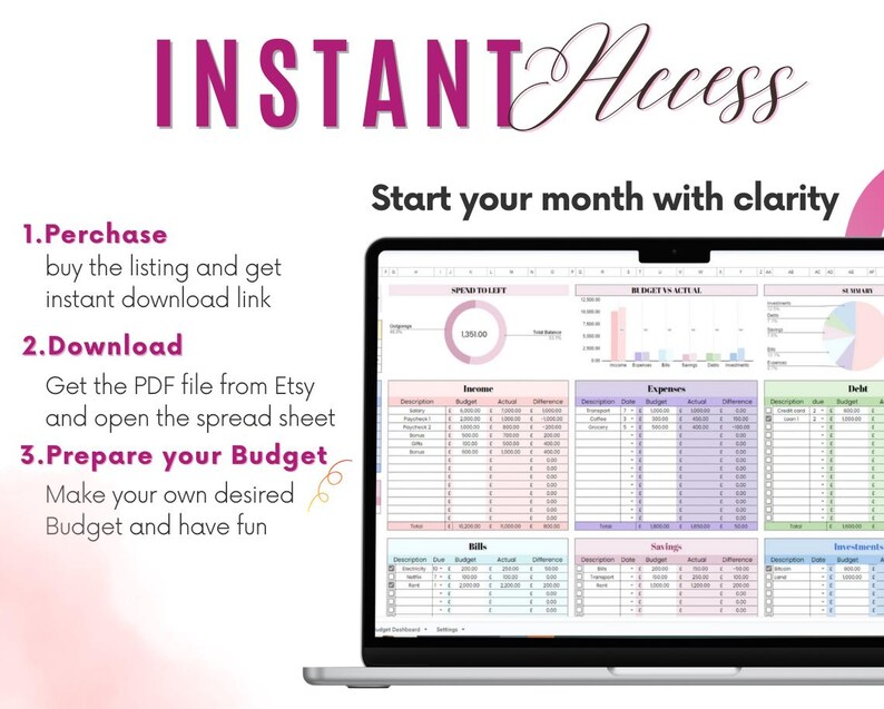 Script Budgets Monthly Budget Spreadsheet, Simple Budget Planner, Google Sheet Planner ...