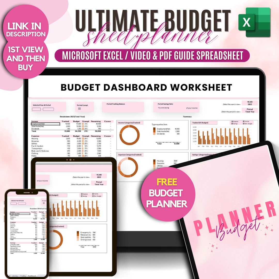 Ultimate Monthly Budget Spreadsheet Excel Budget Template Google Sheets ...