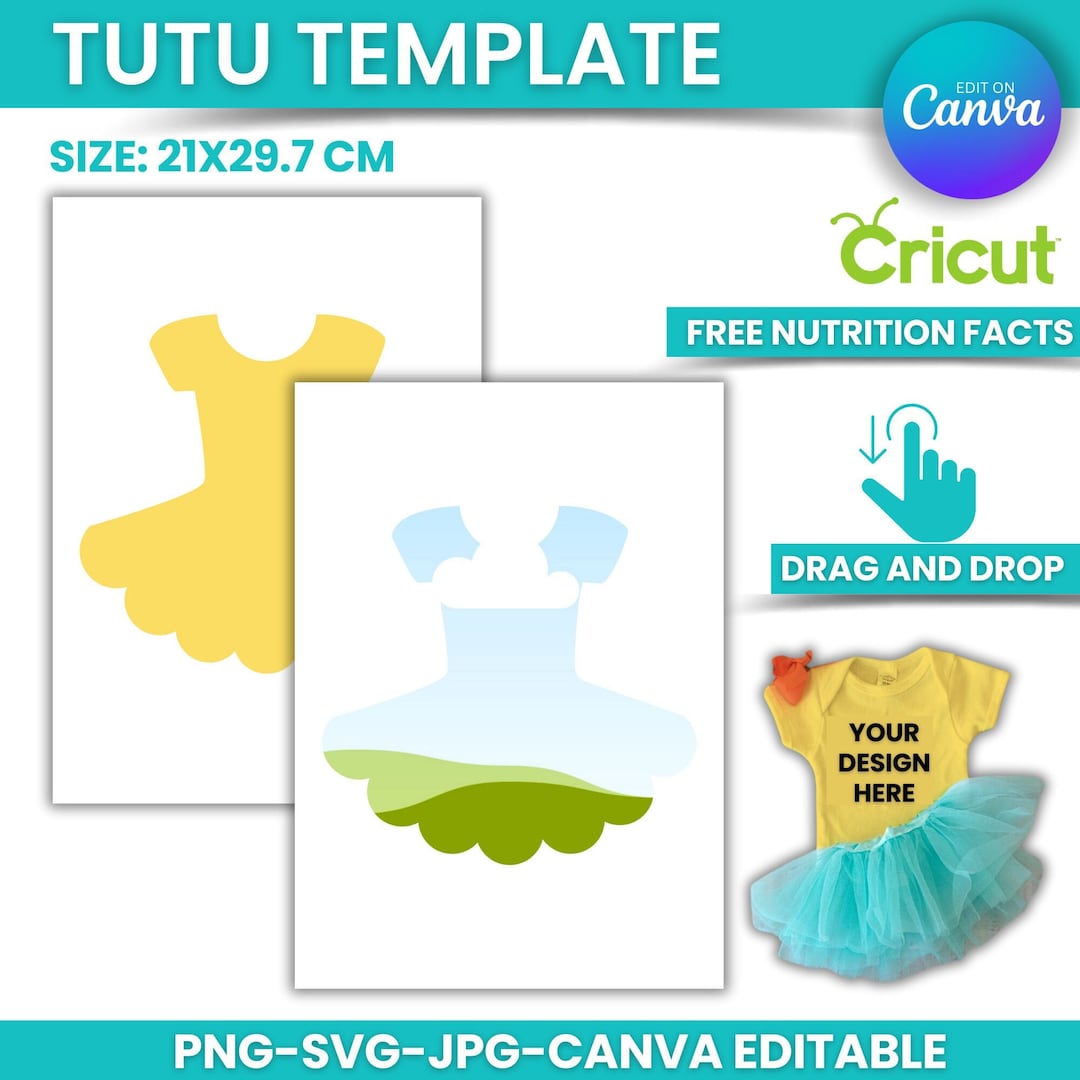 Tutu Template Customizable Canva & Cricut Design (digital Download) Etsy
