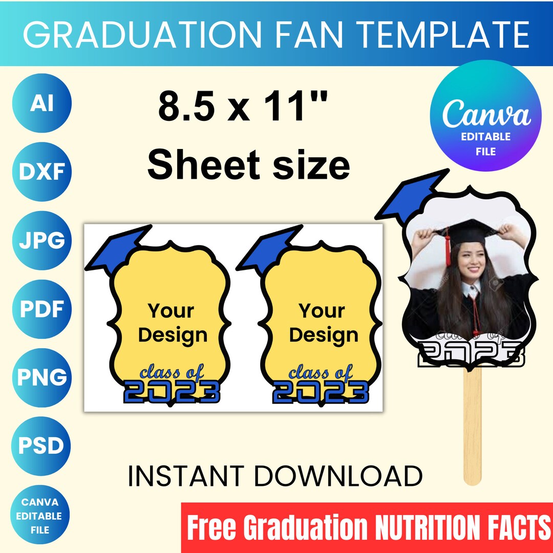 Graduation Fan Template Grad Fan Template SVG Canva Etsy Graduation Fan Template Grad Fan Template SVG Canva Etsy
