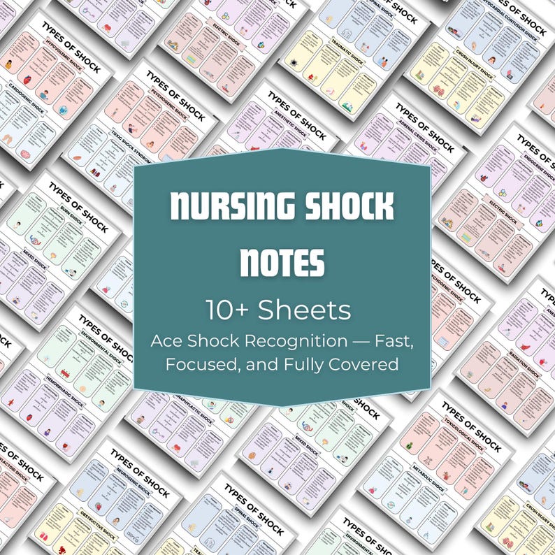 Shock Study Guide Nursing Shock Notes, 26 Types of Shock Study Guide (printable & Digital ...