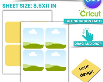 Square Cup Coaster Template: Editable Canva & Cricut Design (Digital Download)