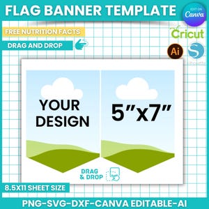 Flag Banner Template: Canva Editable, Drag & Drop (SVG, PNG, PDF)