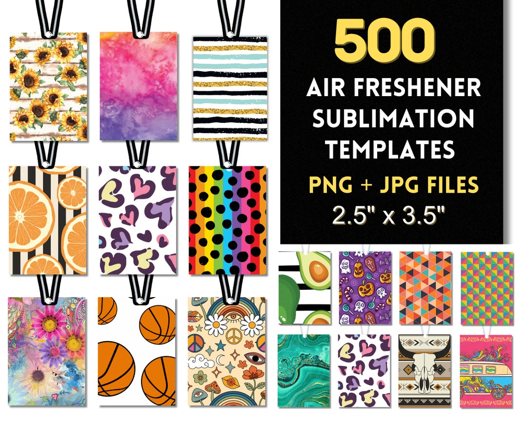 Air Freshener Templates, 500 Air Freshener Sublimations, Colorful Air Freshener Designs, Car Sublimation, PNG Files 2.5 X 3.5 Inches, Print - Etsy Australia