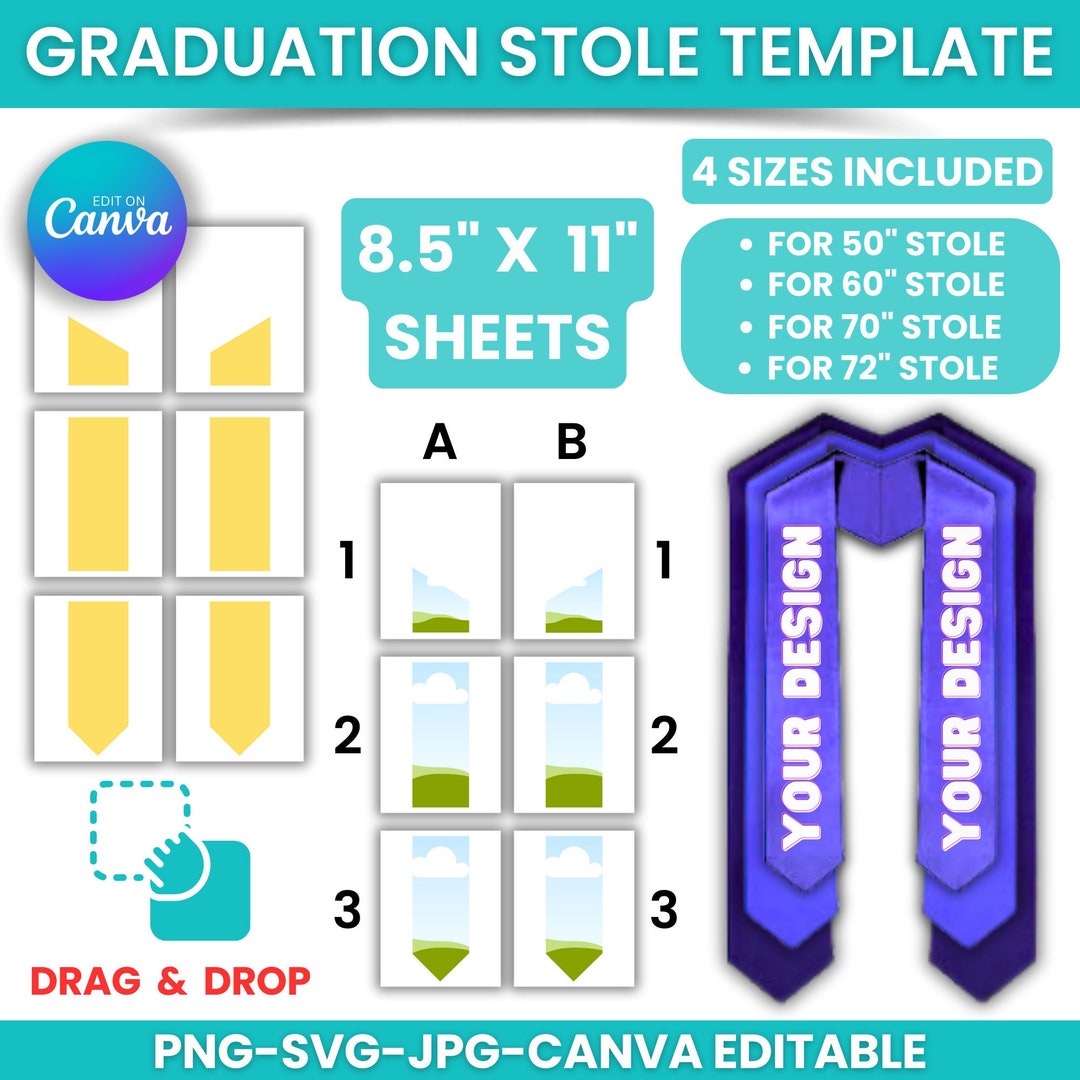 Graduation Stole Template, Graduation Stole Svg, Stole Template ...